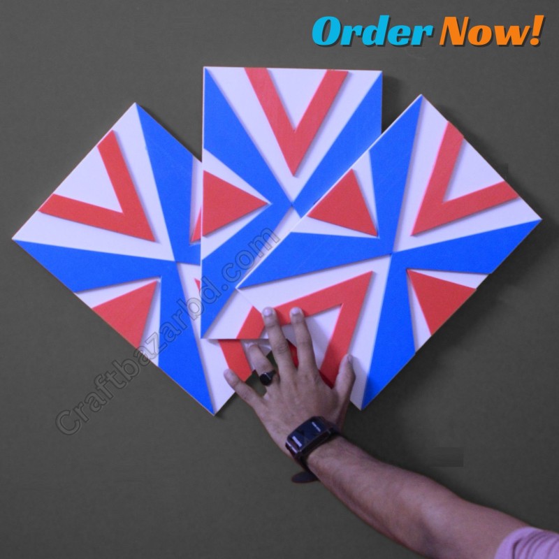 Dynamic Wall Art Canvas Self Adhesive (3 Pcs 1 Set) Background Décor Waterproof And High Quality  Material : Pvc  Size : 8*12 Inch Color White Yellow Blue Red  Setting : প্রোডাক্ট এর পিছনে ডাবল সাইড আঠালো ম্যাজিক টেপ লাগানো আছে। Images