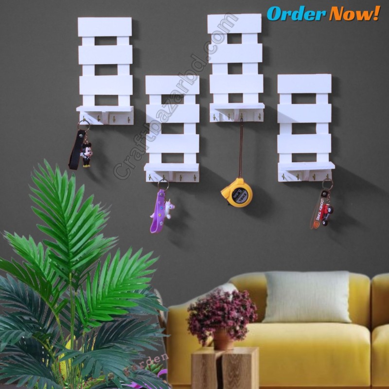 Vintage N2 wall Shelf Self Adhesive Punch Free House Décor ( 4/8 Pcs Stand 1 Set ) Waterproof And Premium Quality. Images